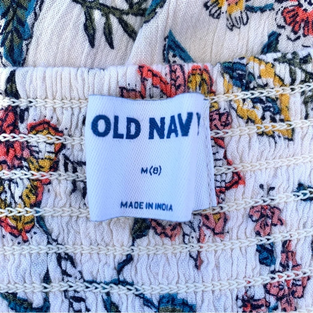 Old Navy Kids Multicolor Cream Floral Spaghetti Strap Maxi Dress Girls M/8